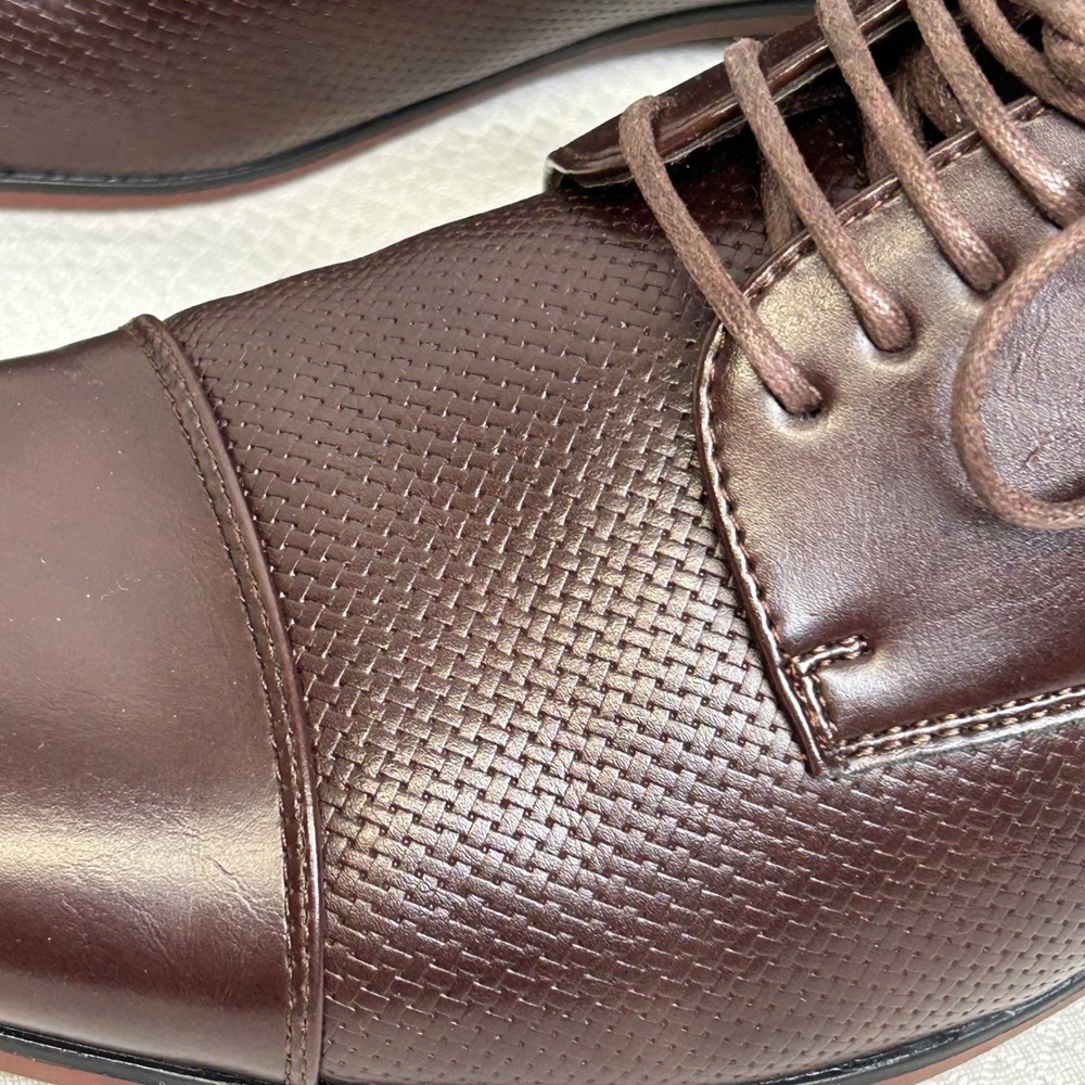 Perry Ellis Portfolio Duke Dark Brown Cap Toe Oxford Dress Shoes PEJSN17096B-2 - Picture 5 of 8